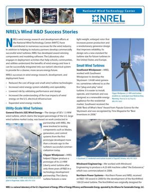 NREL's Wind R&D Success Stories, National Wind Technology Center (NWTC) (Fact Sheet)