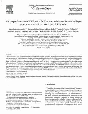 On the performance of SPAI and ADI-like preconditioners for core collapse supernova simulations in one spatial dimension
