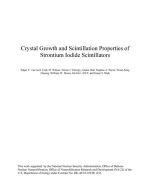 Primary view of object titled 'Crystal growth and scintillation properties of strontium iodide scintillators'.