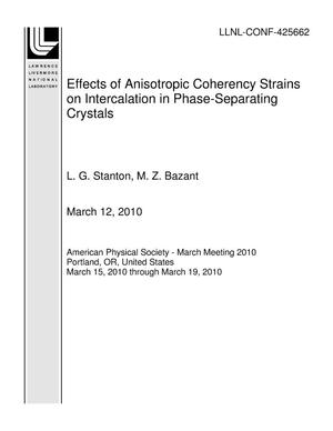 Effects of Anisotropic Coherency Strains on Intercalation in Phase-Separating Crystals