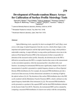 Development of pseudo-random binary arrays for calibration of surface profile metrology tools
