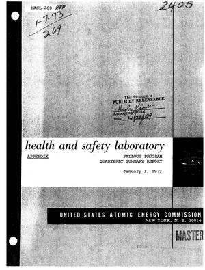 FALLOUT PROGRAM. Quarterly Summary Report, September 1, 1972--December 1, 1972. (Appendix)