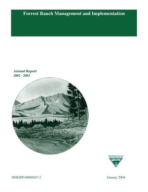 Forrest Ranch Management and Implementation, Annual Report 2002-2003.
