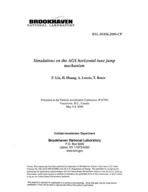Simulations on the AGS horizontal tune jump mechanism