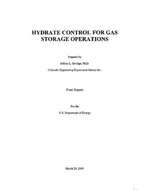 Hydrate Control for Gas Storage Operations