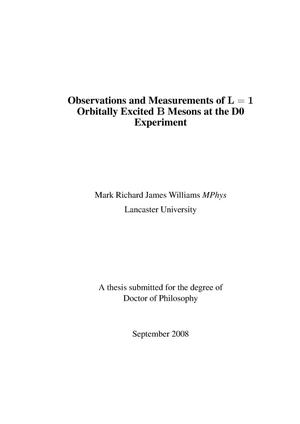 Observations and Measurements of Orbitally Excited L=1 B Mesons at the D0 Experiment
