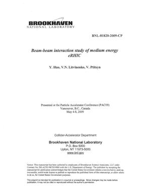 Beam-beam interaction study of medium energy eRHIC