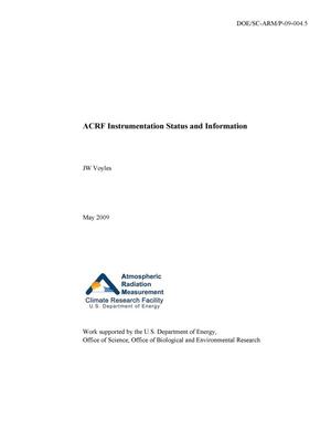 ACRF Instrumentation Status and Information May 2009