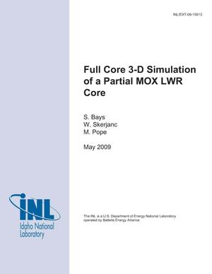 Full Core 3-D Simulation of a Partial MOX LWR Core