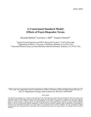 A Constrained Standard Model: Effects of Fayet-Iliopoulos Terms