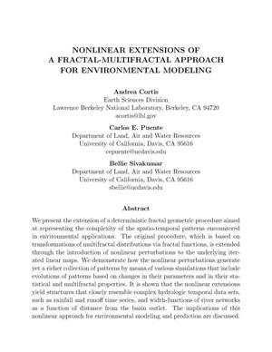 Nonlinear extensions of a fractal-multifractal approach for environmental modeling