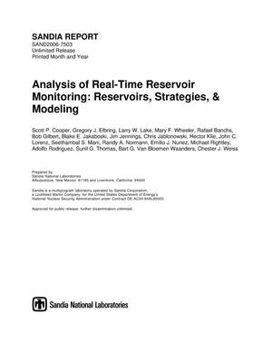 Analysis of real-time reservoir monitoring : reservoirs, strategies, & modeling.