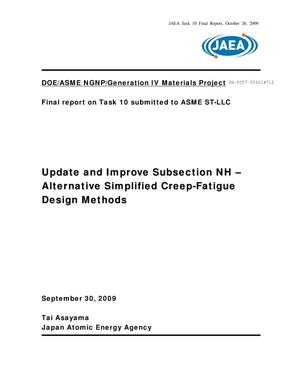 Update and Improve Subsection NH –– Alternative Simplified Creep-Fatigue Design Methods