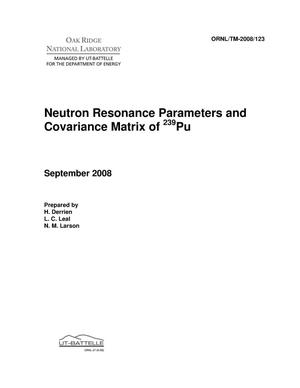 Neutron Resonance Parameters and Covariance Matrix of 239Pu
