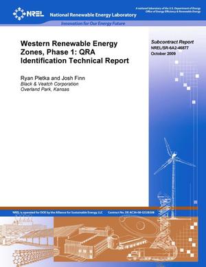 Western Renewable Energy Zones, Phase 1: QRA Identification Technical Report