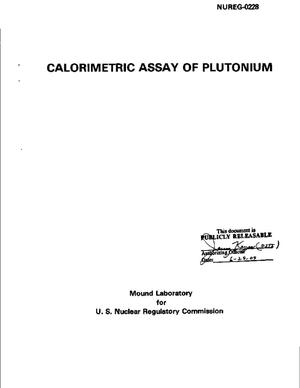 Calorimetric Assay Of Plutonium