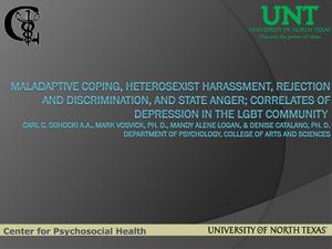 Maladaptive Coping, Heterosexist Harassment, Rejection and Discrimination, and State Anger; Correlates Of Depression In The LGBT Community