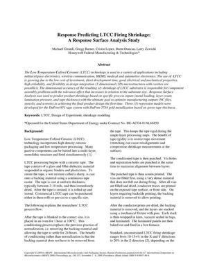 Response Predicting LTCC Firing Shrinkage: A Response Surface Analysis Study