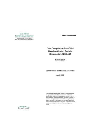 Data Compilation for AGR-1 Baseline Coated Particle Composite LEU01-46T
