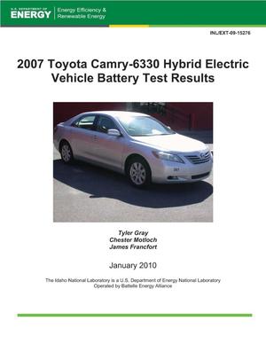 2007 Toyota Camry-6330 Hybrid Electric Vehicle Battery Test Results