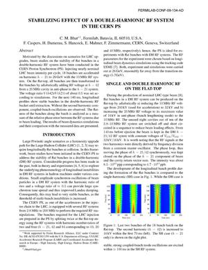 Stabilizing effect of a double-harmonic RF system in the CERN PS