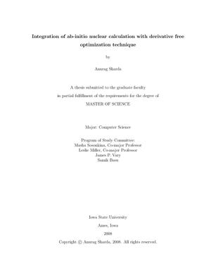 Integration of ab-initio nuclear calculation with derivative free optimization technique