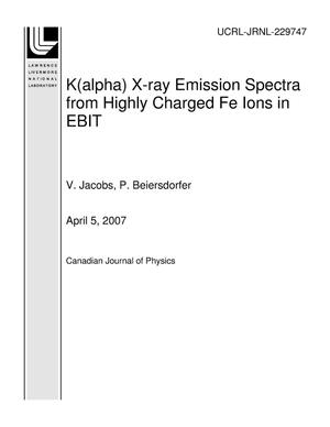 K(alpha) X-ray Emission Spectra from Highly Charged Fe Ions in EBIT
