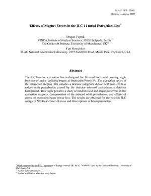 Effects of Magnet Errors in the ILC 14 mrad Extraction Line