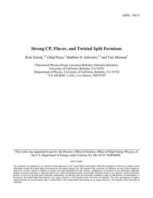 Strong CP, Flavor, and Twisted Split Fermions