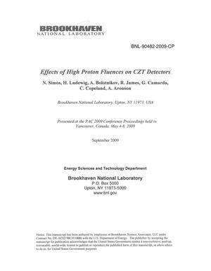 Effects of High Proton Fluences on CZT Detectors