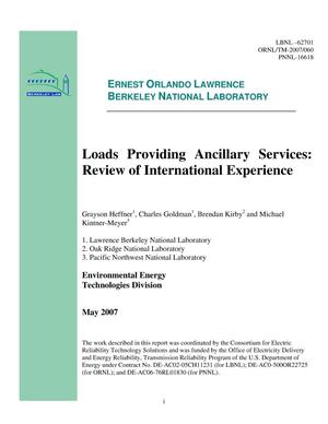 Loads Providing Ancillary Services: Review of International Experience