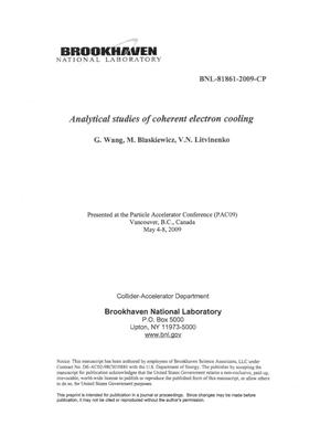 Analytical studies of coherent electron cooling