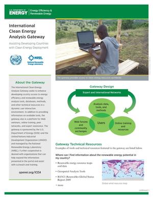 International Clean Energy Analysis Gateway: Assisting Developing Countries with Clean Energy Deployment (Fact Sheet)