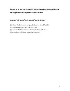 Impacts of aerosol-cloud interactions on past and future changes in tropospheric composition