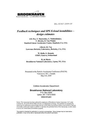 Feedback techniques and SPS Ecloud instabilities - design estimates