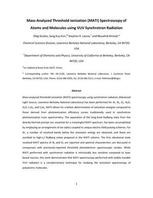 Mass-Analyzed Threshold Ionization (MATI) Spectroscopy of Atoms and Molecules using VUV Synchrotron Radiation
