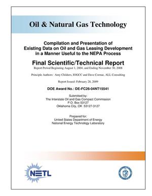 Compilation and Presentation of Existing Data on Oil and Gas Leasing Development in a Manner Useful to the NEPA Process