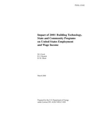 Impact of 2001 Building Technology, State and Community Programs on United States Employment and Wage Income