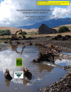 Grande Ronde Basin Fish Habitat Enhancement Project : 2007 Annual Report.