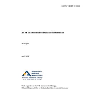 ACRF Instrumentation Status and Information April 2009