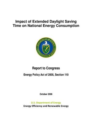 Impact of Extended Daylight Saving Time on National Energy Consumption Report to Congress