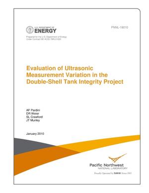 Evaluation of Ultrasonic Measurement Variation in the Double-Shell Tank Integrity Project