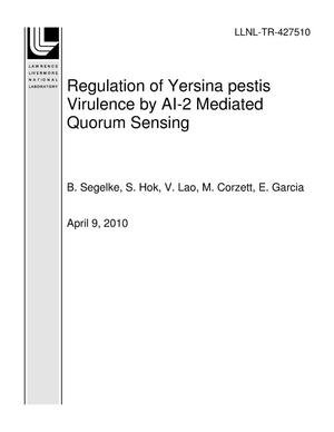 Regulation of Yersina pestis Virulence by AI-2 Mediated Quorum Sensing