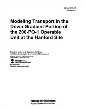 MODELING TRANSPORT IN THE DOWN GRADIENT PORTION OF THE 200-PO-1 OPERABLE UNIT AT THE HANFORD SITE