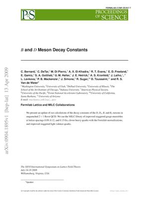 B and D Meson Decay Constants