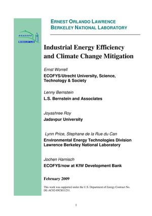 Industrial Energy Efficiency and Climate Change Mitigation