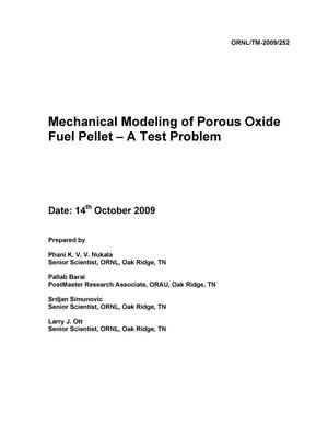 Mechanical modeling of porous oxide fuel pellet A Test Problem