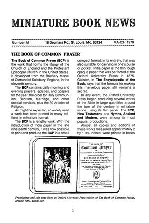 Miniature Book News, Number 36, March 1979