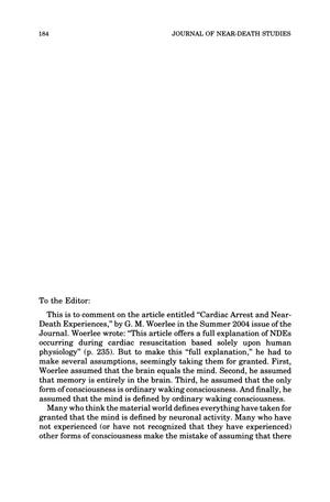 Primary view of object titled 'Letter to the Editor [Spring 2005]'.