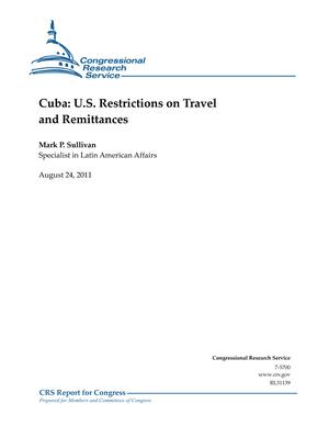 Primary view of object titled 'Cuba: U.S. Restrictions on Travel and Remittances'.